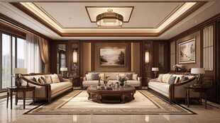 中式典雅客厅室内装修图