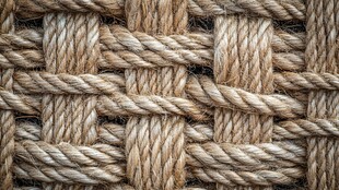 粗绳编织纹理特写