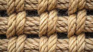 粗麻绳编织纹理特写