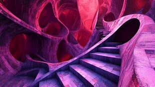 梦幻紫色螺旋阶梯景观