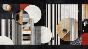 几何拼接现代抽象装饰画