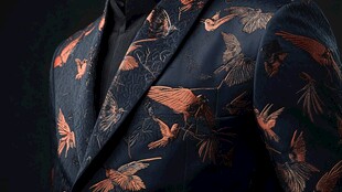 中式印花男士西装外套