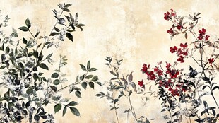 复古风花卉植物装饰画