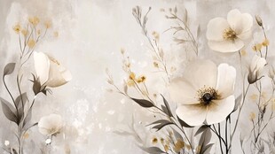 淡雅白花植物背景图