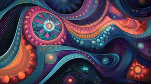 梦幻绚丽抽象艺术图案