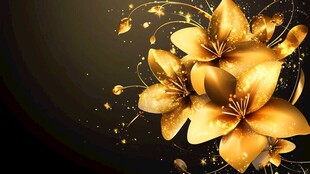 金色繁花 奢华背景装饰图