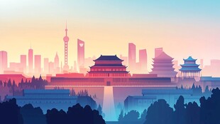 北京城市景观绚丽天际线