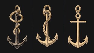 三款精美复古风格船锚饰品