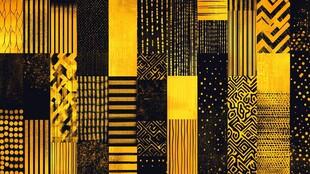 黑金几何图案拼接背景图