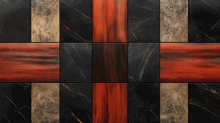 红黑拼搭大理石瓷砖图案