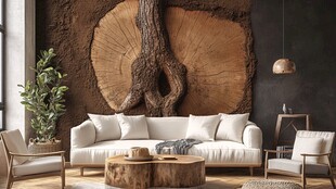 原木风客厅的自然美学