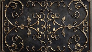 黑金雕花铁艺装饰图案