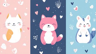 可爱猫咪插画组图