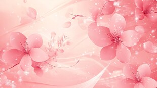 梦幻粉色樱花浪漫背景图