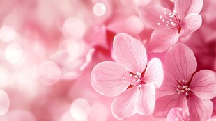 粉色烂漫樱花绽放美景