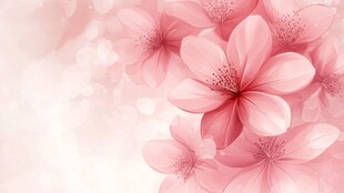 浪漫粉色樱花花卉背景图