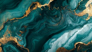 墨绿金纹抽象流体艺术纹理