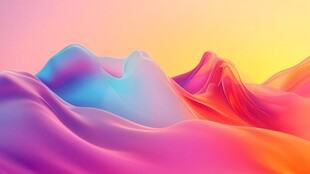 梦幻色彩流体山丘景观