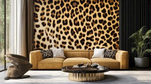 豹纹背景墙的时尚客厅