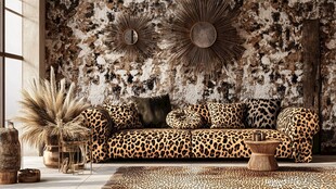豹纹沙发打造野性客厅风