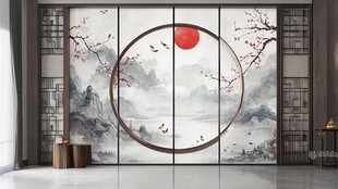 中式山水屏风 诗意东方美学