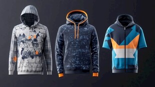 三款时尚连帽卫衣展示