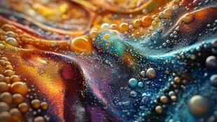 梦幻多彩流体泡泡艺术图