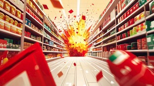 超市通道爆炸瞬间特效图