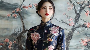 古典旗袍女子的东方韵味