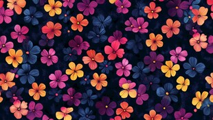 多彩花卉无缝图案背景