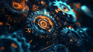 科技感齿轮机械未来画面