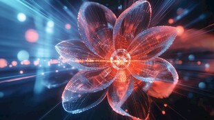 梦幻科技感花朵绽放瞬间