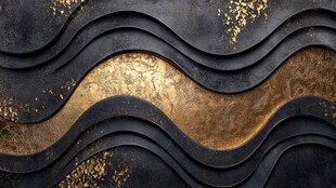 黑金波浪纹理背景图