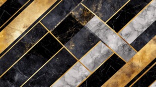 黑金大理石几何拼接图案