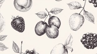 手绘水果图案无缝背景图