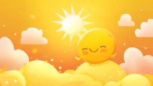 阳光下的快乐云朵精灵