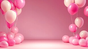 梦幻粉色气球场景布置