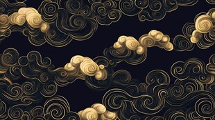 黑金祥云图案 典雅中式风