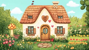 童话风花园中的温馨小屋
