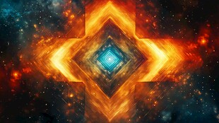 炫彩宇宙几何光影图案