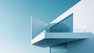 现代简约风格悬空建筑一角