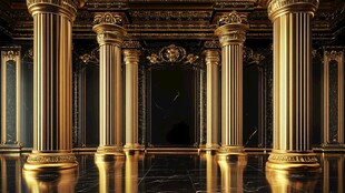 豪华古典金柱大厅空间