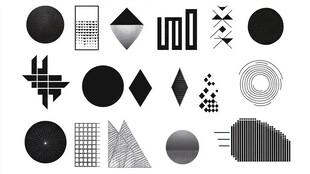 几何抽象图形设计元素集