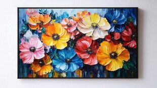 绚丽多彩花卉油画装饰画