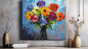 多彩花卉油画装饰场景