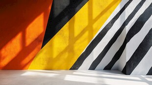 色彩几何墙面光影艺术