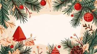 圣诞节日装饰边框插画