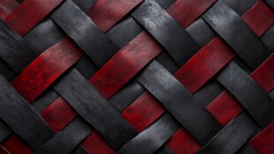 红黑交织的金属编织纹理