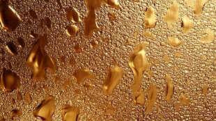 金色水滴纹理特写