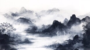 水墨山水意境图